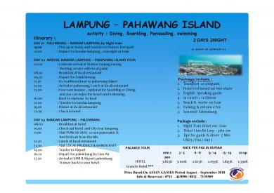 "Konsorsium ASITA Sumsel " PALEMBANG & BEYOND Periode ASIAN GAMES Aug - Sept 2018